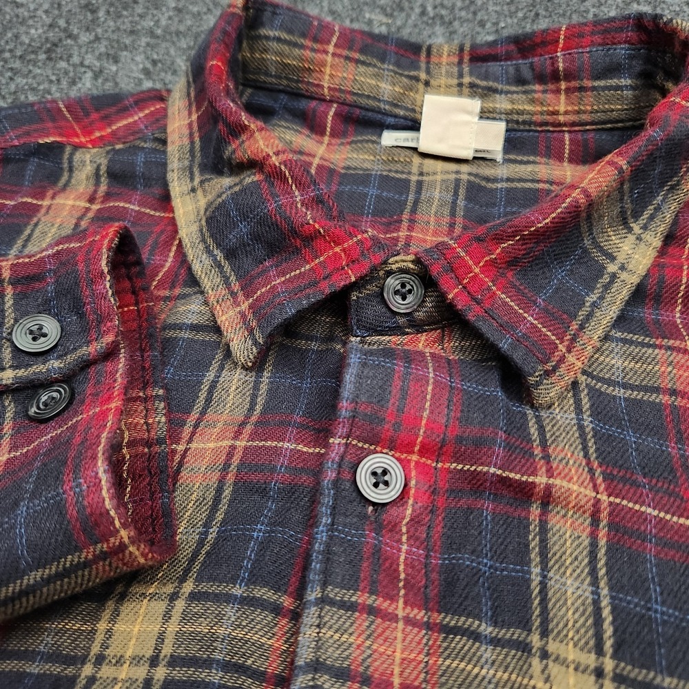 Carbon 2 Cobalt Mens XXL Red Plaid Button Up Flannel‎ Lined Shirt Long Sleeve